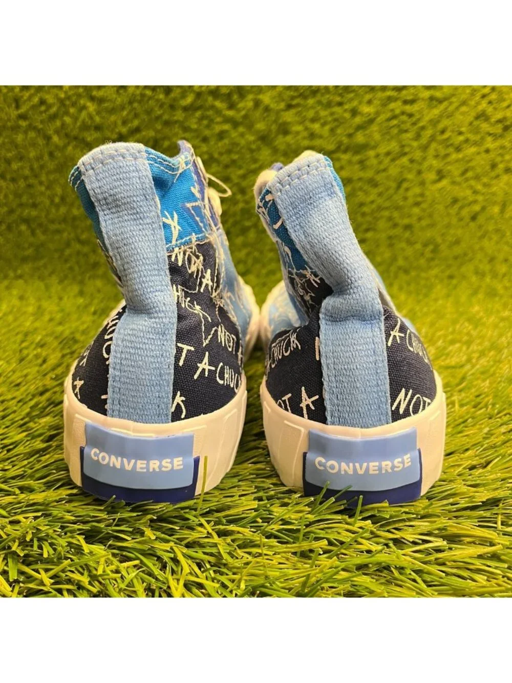 Converse UNT1TL3D Hi Not A Chuck Boys Size 6Y Blue White Athletic Shoes Sneakers